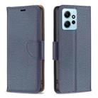 For Xiaomi Redmi Note 12 4G Global Litchi Texture Pure Color Leather Phone Case(Blue) - 1