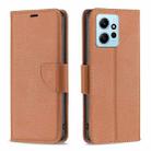 For Xiaomi Redmi Note 12 4G Global Litchi Texture Pure Color Leather Phone Case(Brown) - 1