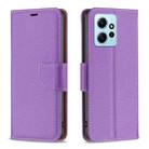 For Xiaomi Redmi Note 12 4G Global Litchi Texture Pure Color Leather Phone Case(Purple) - 1