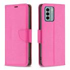 For Nokia G22 Litchi Texture Pure Color Leather Phone Case(Rose Red) - 1