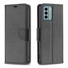 For Nokia G22 Litchi Texture Pure Color Leather Phone Case(Black) - 1