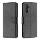 For Samsung Galaxy A24 4G Litchi Texture Pure Color Leather Phone Case(Black) - 1