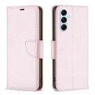 For Samsung Galaxy M14 5G Litchi Texture Pure Color Leather Phone Case(Rose Gold) - 1