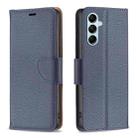 For Samsung Galaxy M14 5G Litchi Texture Pure Color Leather Phone Case(Blue) - 1