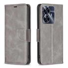 For Realme C55 Lambskin Texture Leather Phone Case(Grey) - 1