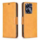 For Realme C55 Lambskin Texture Leather Phone Case(Yellow) - 1