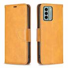 For Nokia G22 Lambskin Texture Leather Phone Case(Yellow) - 1