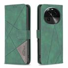 For OPPO Find X6 5G Magnetic Buckle Rhombus Texture Leather Phone Case(Green) - 1