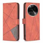 For OPPO Find X6 Pro 5G Magnetic Buckle Rhombus Texture Leather Phone Case(Brown) - 1
