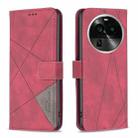 For OPPO Find X6 Pro 5G Magnetic Buckle Rhombus Texture Leather Phone Case(Red) - 1