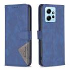 For Xiaomi Redmi Note 12 4G Global Magnetic Buckle Rhombus Texture Leather Phone Case(Blue) - 1