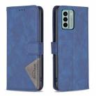 For Nokia G22 Magnetic Buckle Rhombus Texture Leather Phone Case(Blue) - 1