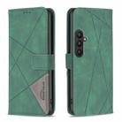 For Samsung Galaxy A24 4G Magnetic Buckle Rhombus Texture Leather Phone Case(Green) - 1