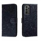 For Samsung Galaxy A24 5G Lace Flower Embossing Flip Leather Phone Case(Dark Blue) - 1