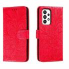 For Samsung Galaxy A34 5G Lace Flower Embossing Flip Leather Phone Case(Red) - 1