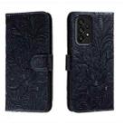 For Samsung Galaxy A54 5G Lace Flower Embossing Flip Leather Phone Case(Dark Blue) - 1