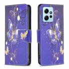 For Xiaomi Redmi Note 12 4G Global Colored Drawing Leather Phone Case(Purple Butterfly) - 1