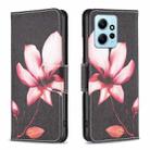 For Xiaomi Redmi Note 12 4G Global Colored Drawing Leather Phone Case(Lotus) - 1