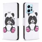 For Xiaomi Redmi Note 12 4G Global Colored Drawing Leather Phone Case(Panda) - 1