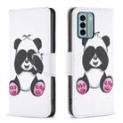 For Nokia G22 Colored Drawing Leather Phone Case(Panda) - 1