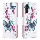 For Samsung Galaxy A24 4G Colored Drawing Leather Phone Case(Peach Blossom Butterfly) - 1