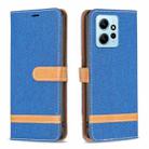 For Xiaomi Redmi Note 12 4G Global Color Block Denim Texture Leather Phone Case(Royal Blue) - 1