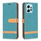 For Xiaomi Redmi Note 12 4G Global Color Block Denim Texture Leather Phone Case(Green) - 1