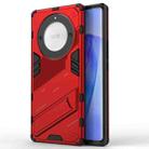 For Honor X9a/X40 5G/Magic5 Lite Punk Armor PC + TPU Phone Case with Holder(Red) - 1