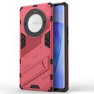For Honor X9a/X40 5G/Magic5 Lite Punk Armor PC + TPU Phone Case with Holder(Light Red) - 1