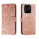 For Xiaomi Redmi 10C Lace Flower Embossing Flip Leather Phone Case(Rose Gold) - 1