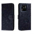 For Xiaomi Redmi 10C Lace Flower Embossing Flip Leather Phone Case(Dark Blue) - 1