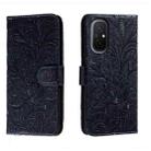 For Xiaomi Redmi 12C Lace Flower Embossing Flip Leather Phone Case(Dark Blue) - 1