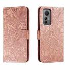 For Xiaomi 12 Lite Lace Flower Embossing Flip Leather Phone Case(Rose Gold) - 1