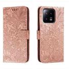 For Xiaomi 13 Lace Flower Embossing Flip Leather Phone Case(Rose Gold) - 1