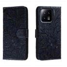 For Xiaomi 13 Lace Flower Embossing Flip Leather Phone Case(Dark Blue) - 1