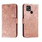 For Xiaomi Poco C40 Lace Flower Embossing Flip Leather Phone Case(Rose Gold) - 1