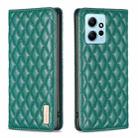 For Xiaomi Redmi Note 12 4G Global Diamond Lattice Magnetic Leather Flip Phone Case(Green) - 1
