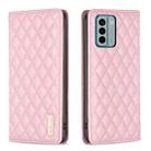 For Nokia G22 Diamond Lattice Magnetic Leather Flip Phone Case(Pink) - 1