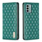 For Nokia G22 Diamond Lattice Magnetic Leather Flip Phone Case(Green) - 1