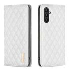For Samsung Galaxy A24 4G Diamond Lattice Magnetic Leather Flip Phone Case(White) - 1