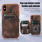 For iPhone XS Max Zipper Card Bag Back Cover Phone Case(Brown) - 5