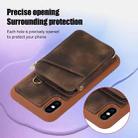 For iPhone XS Max Zipper Card Bag Back Cover Phone Case(Brown) - 6