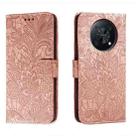 For Huawei Enjoy 50 Pro Lace Flower Embossing Flip Leather Phone Case(Rose Gold) - 1