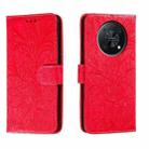 For Huawei Enjoy 50 Pro Lace Flower Embossing Flip Leather Phone Case(Red) - 1