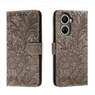 For Huawei nova 10 SE Lace Flower Embossing Flip Leather Phone Case(Grey) - 1