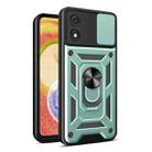 For Motorola Moto E13 4G Sliding Camera Cover Design TPU+PC Phone Case(Green) - 1