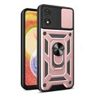 For Motorola Moto E13 4G Sliding Camera Cover Design TPU+PC Phone Case(Rose Gold) - 1