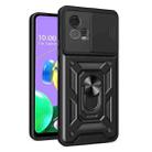 For Motorola Moto G72 Sliding Camera Cover Design TPU+PC Phone Case(Black) - 1