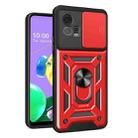 For Motorola Moto G72 Sliding Camera Cover Design TPU+PC Phone Case(Red) - 1