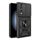 For Honor 70 5G Sliding Camera Cover Design TPU+PC Phone Case(Black) - 1